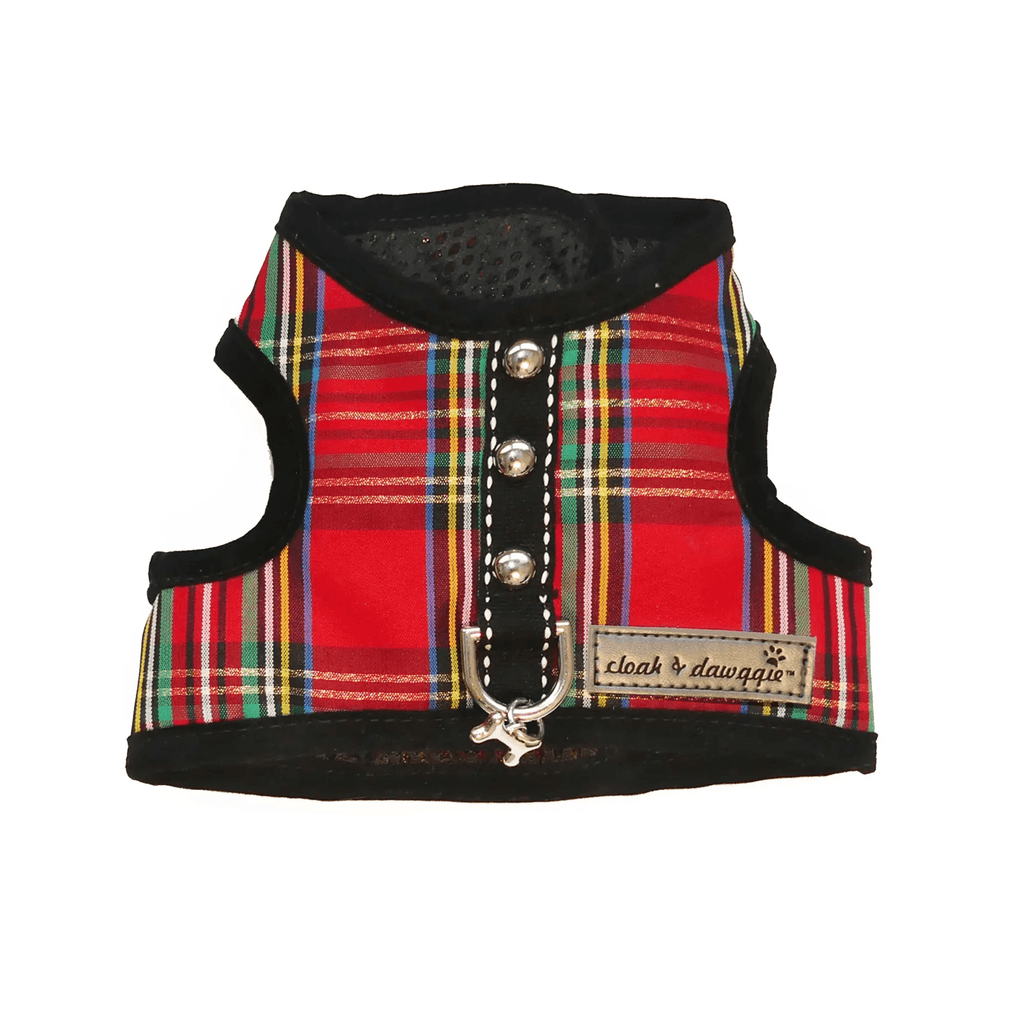 My Canine Kids / Cloak & Dawggie (T1) Up to 2 LBS Chest 10-12" Holiday Tartan Plaid Teacup Dog Harness Vest | 2 LBS to 6 LBS