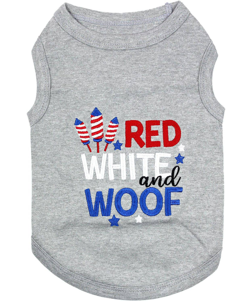 Parisian Pet Dog Apparel XXS Red White and Woof Dog T-Shirt