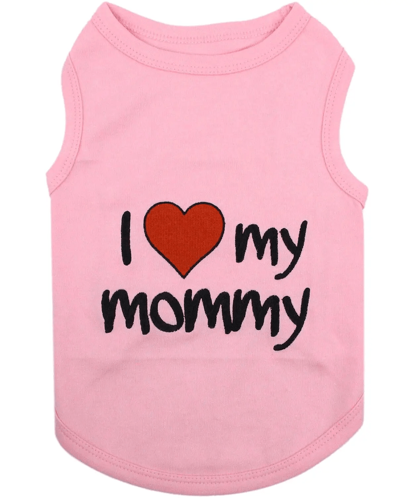 Parisian Pet XXS I Love Mommy - Pink Dog T-Shirt