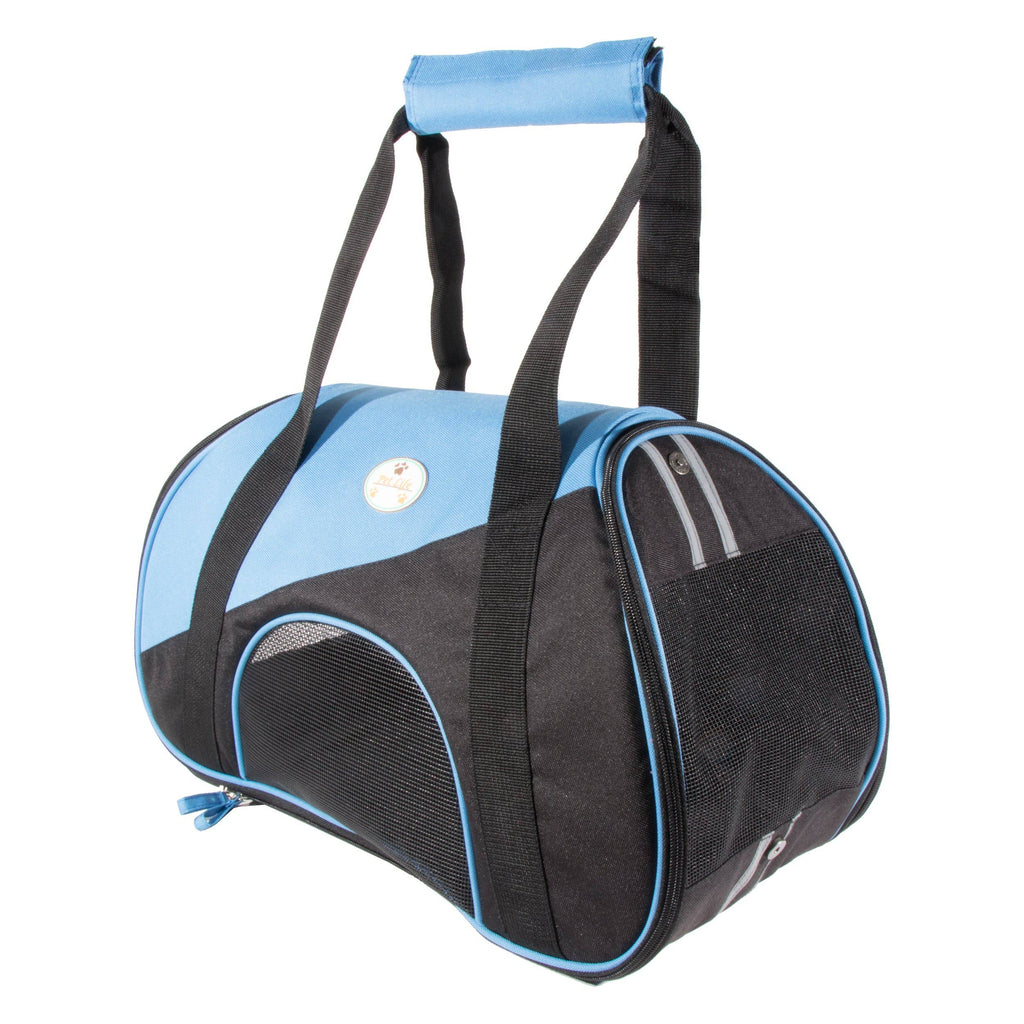 Pet Life Blue, Black / One Size Airline Approved Zip-N-Go Contoured Pet Carrier