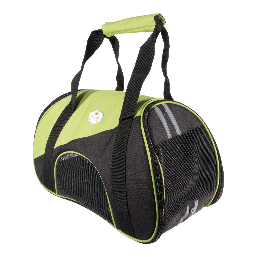 Pet Life Green, Black / One Size Airline Approved Zip-N-Go Contoured Pet Carrier