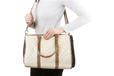 Petote Large Duffel - Ivory Quilted