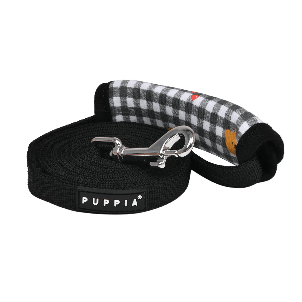 Puppia M / Black Baba Comfortable Grip Walking Training Checkered Leash