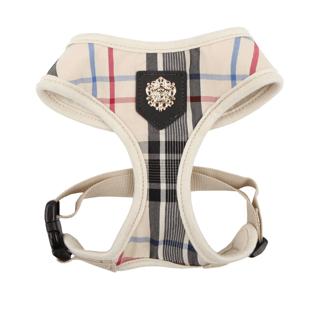 Puppia XS / Beige Junior Dog Harness Over-the-Head Checkered Pattern
