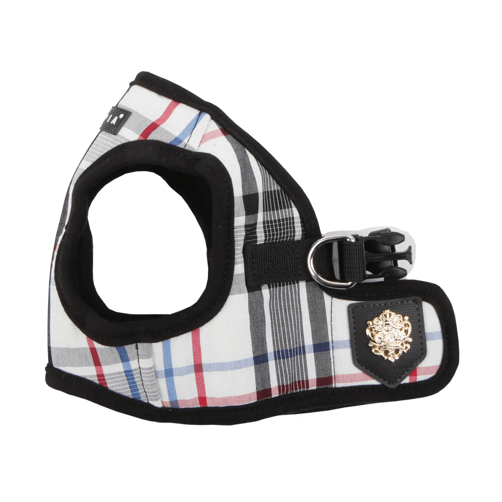 Puppia XS / Black Junior Vest Dog Harness Checkered Pattern