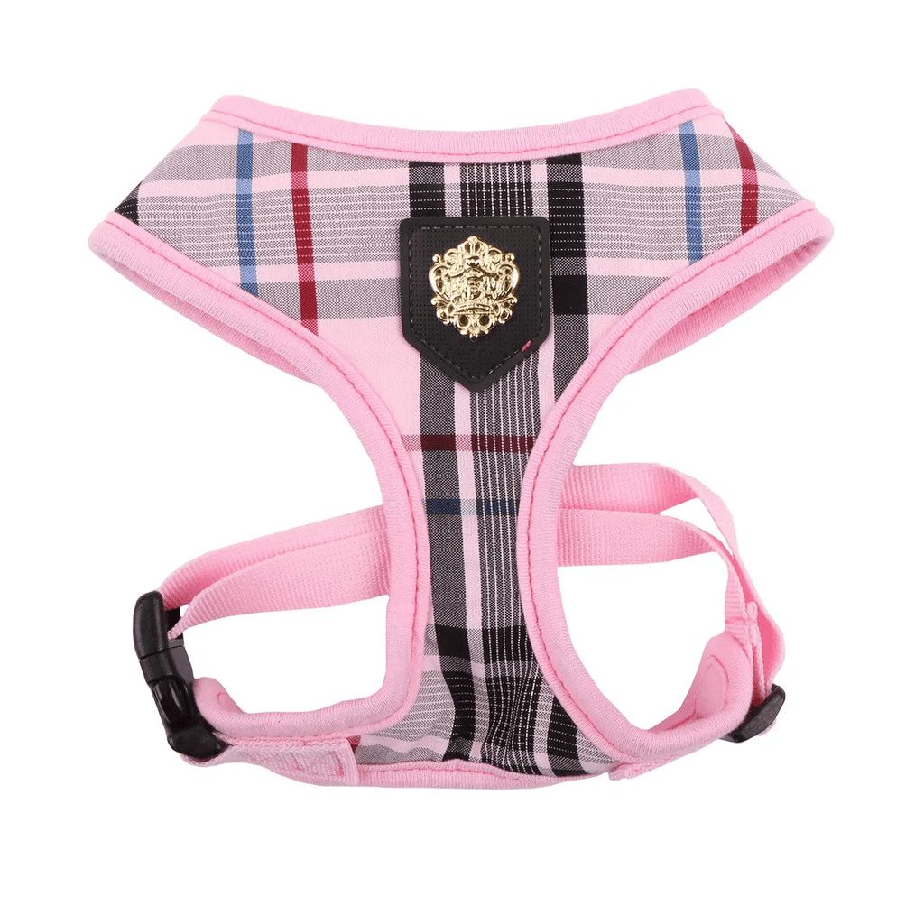 Puppia XS / Pink Junior Dog Harness Over-the-Head Checkered Pattern