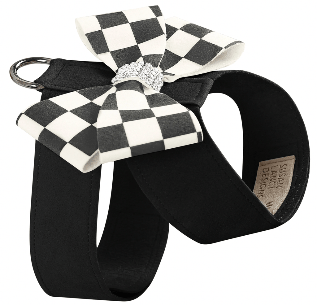Susan Lanci Designs TC / Black Windsor Check Nouveau Bow Tinkie Harness
