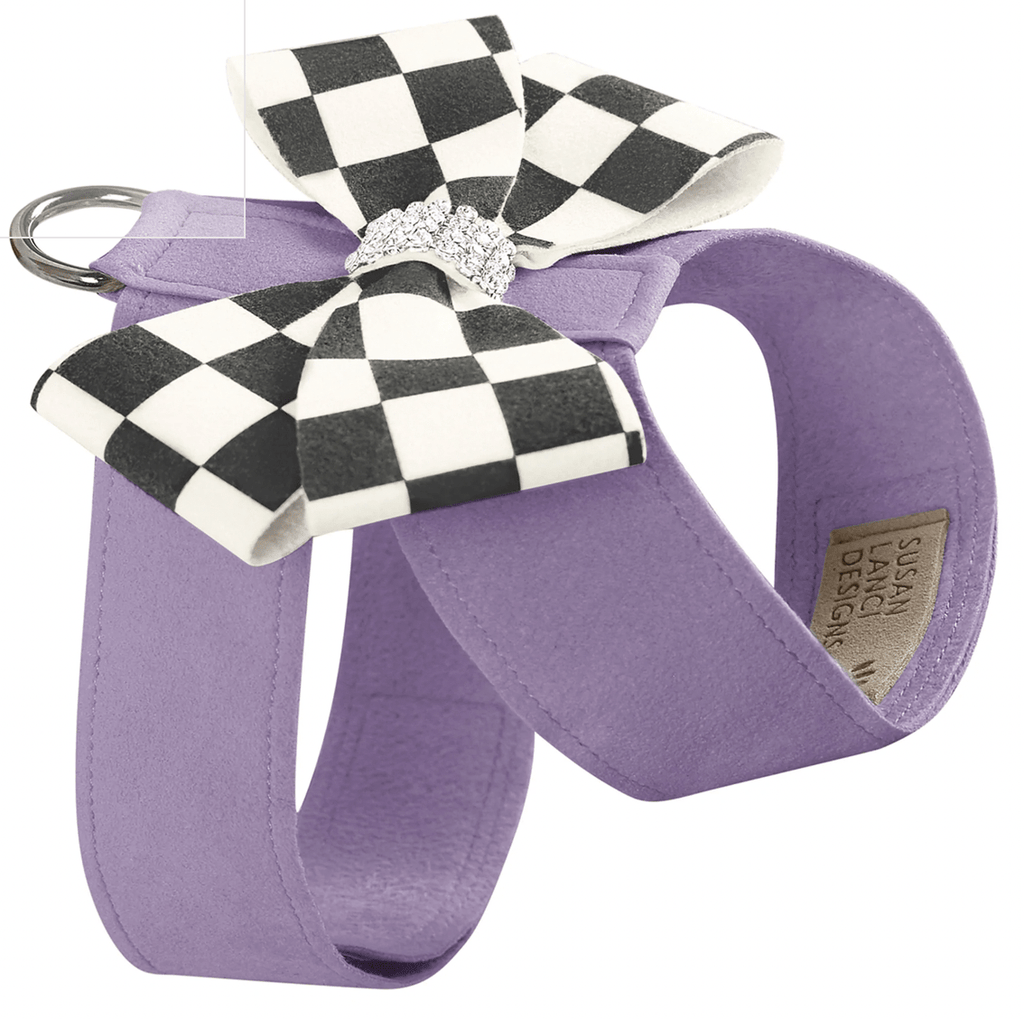 Susan Lanci Designs TC / French Lavender Windsor Check Nouveau Bow Tinkie Harness