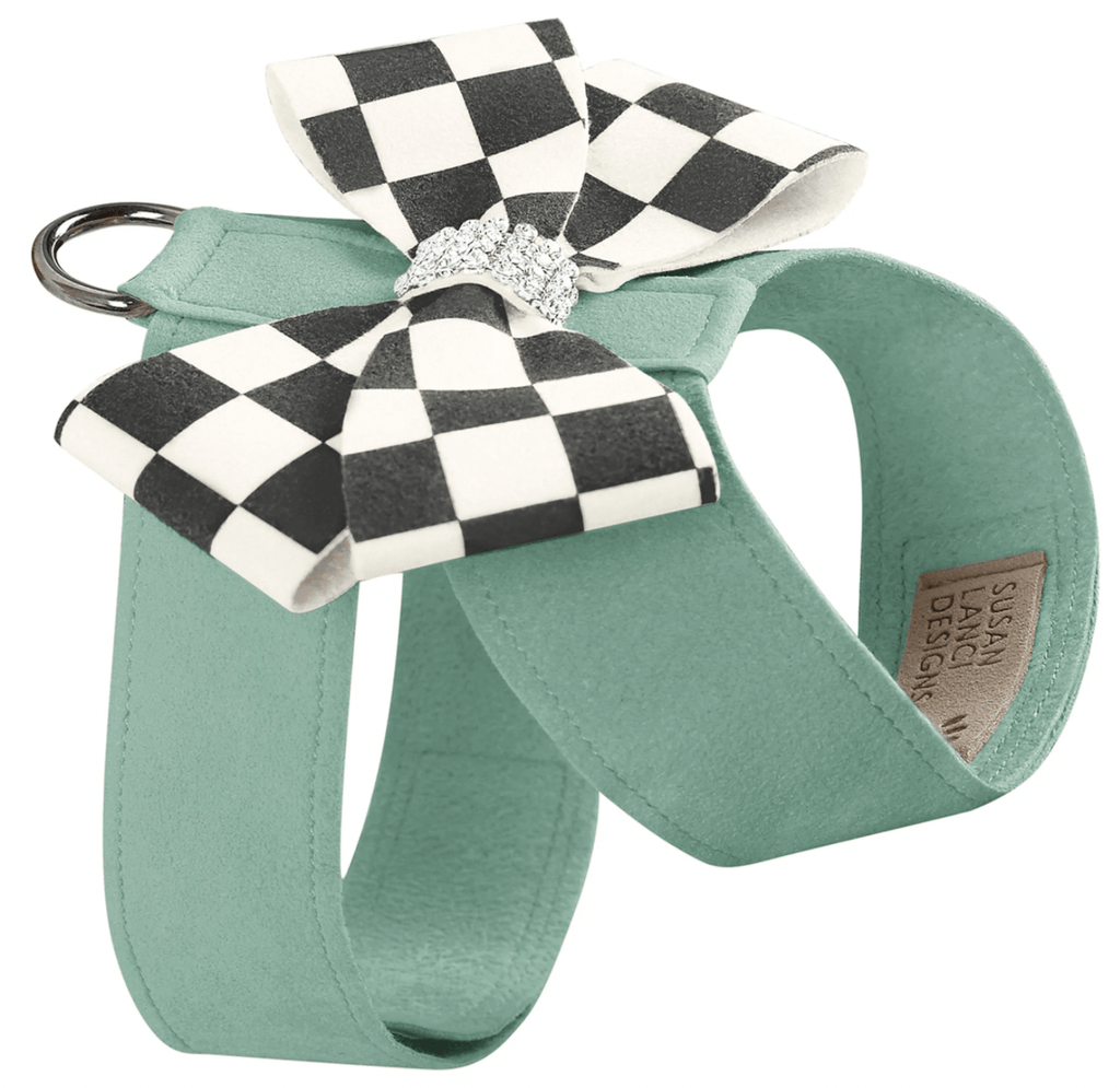 Susan Lanci Designs TC / Mint Windsor Check Nouveau Bow Tinkie Harness