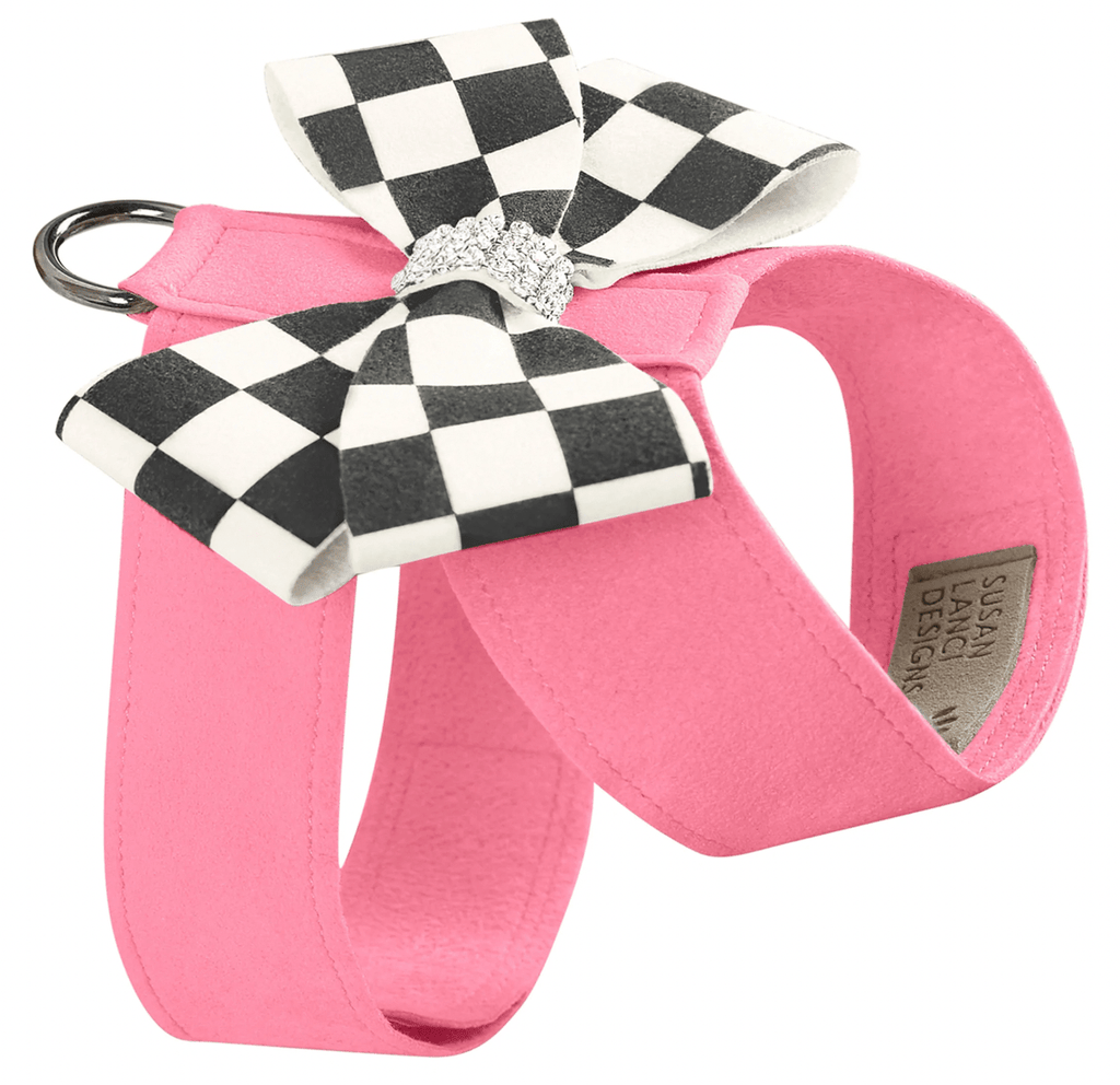 Susan Lanci Designs TC / Perfect Pink Windsor Check Nouveau Bow Tinkie Harness