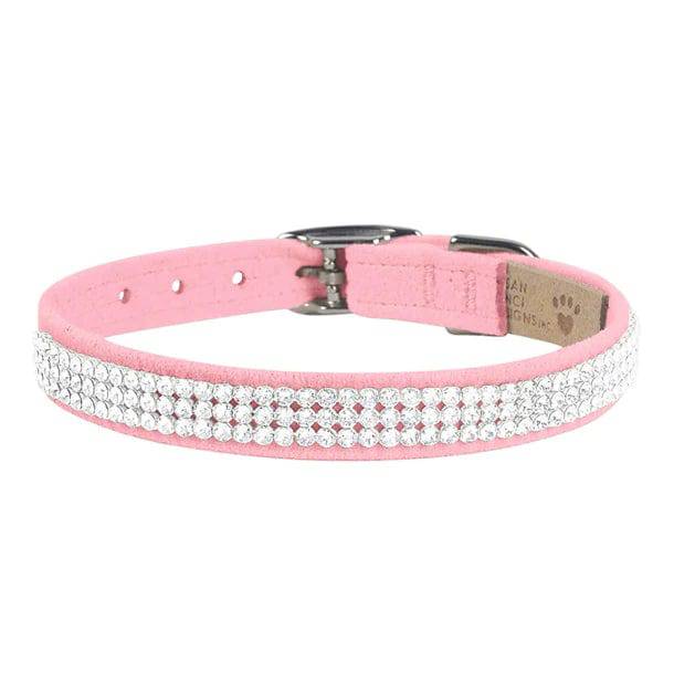 Susan Lanci Designs TC / Puppy Pink 3 Row Giltmore Crystal Collar