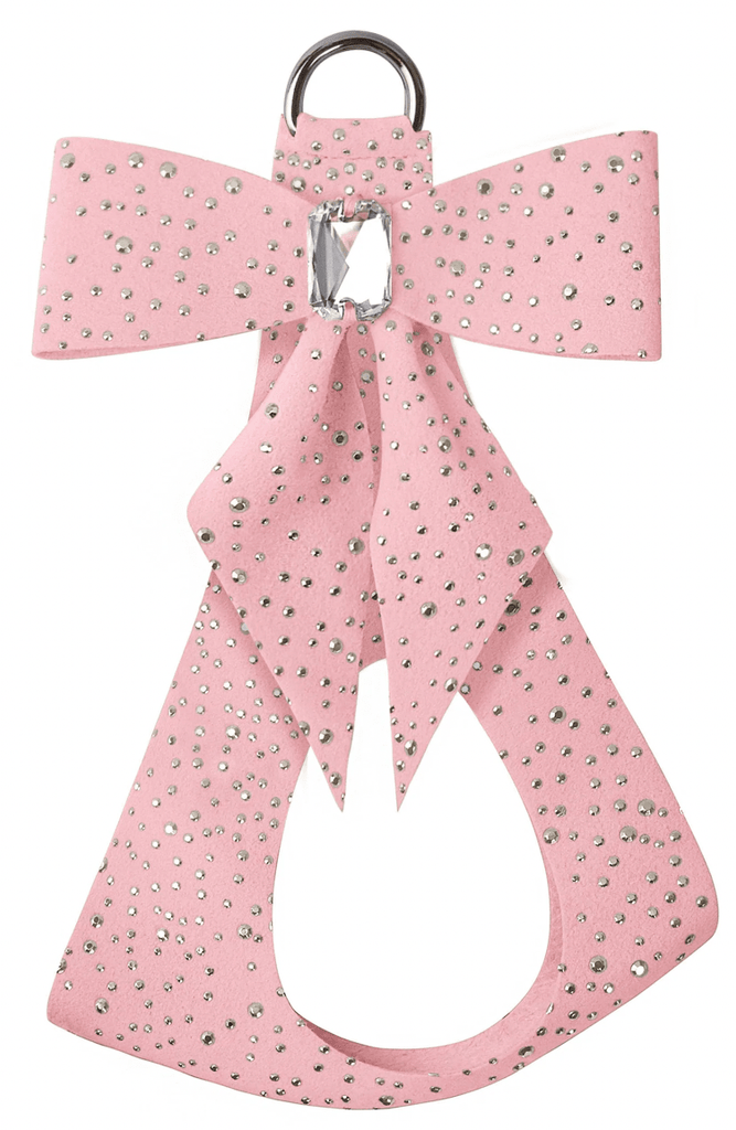 Susan Lanci Designs TC / Puppy Pink Silver Stardust Tail Bow Step In Harness