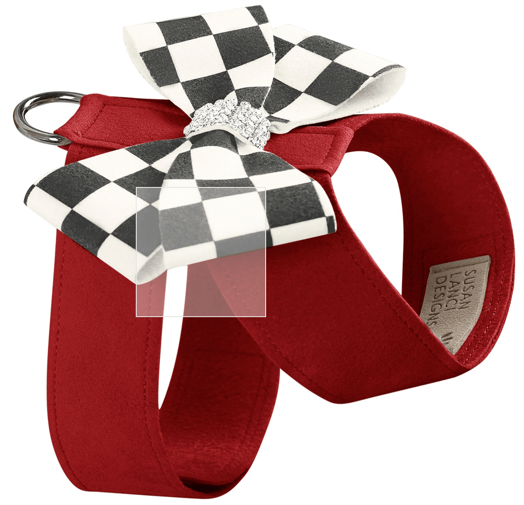 Susan Lanci Designs TC / Red Windsor Check Nouveau Bow Tinkie Harness
