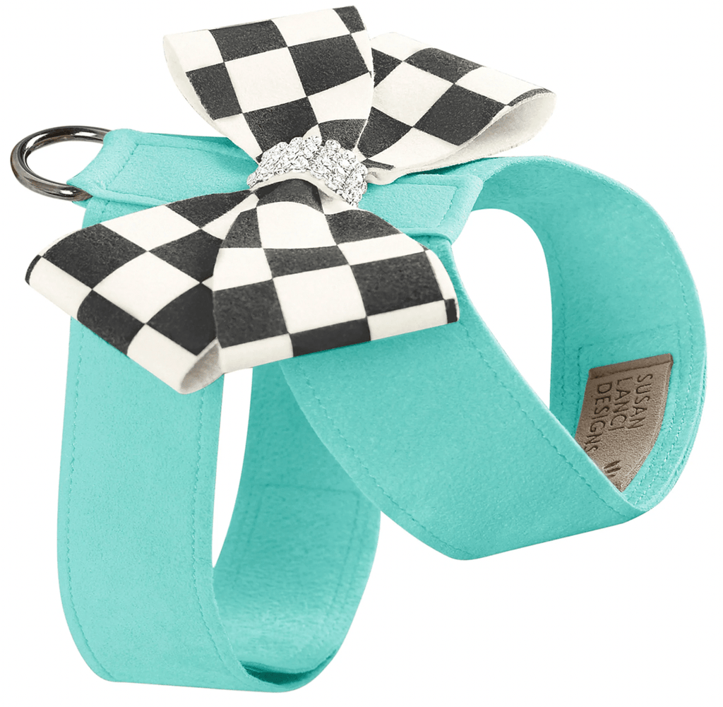 Susan Lanci Designs TC / Tiffi Blue Windsor Check Nouveau Bow Tinkie Harness