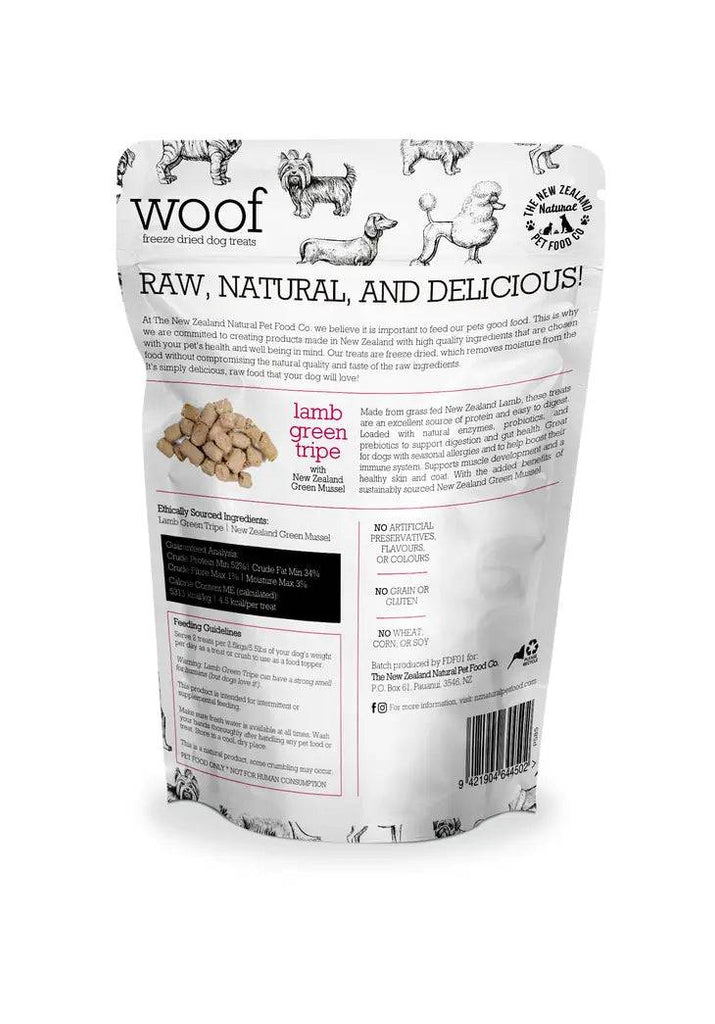 The New Zealand Natural Pet Food Co. Woof Lamb Green Tripe Treats
