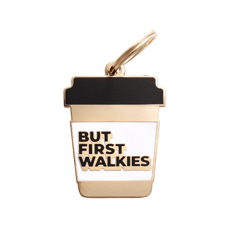 Two Tails Pet Company But First Walkies Pet ID Tag