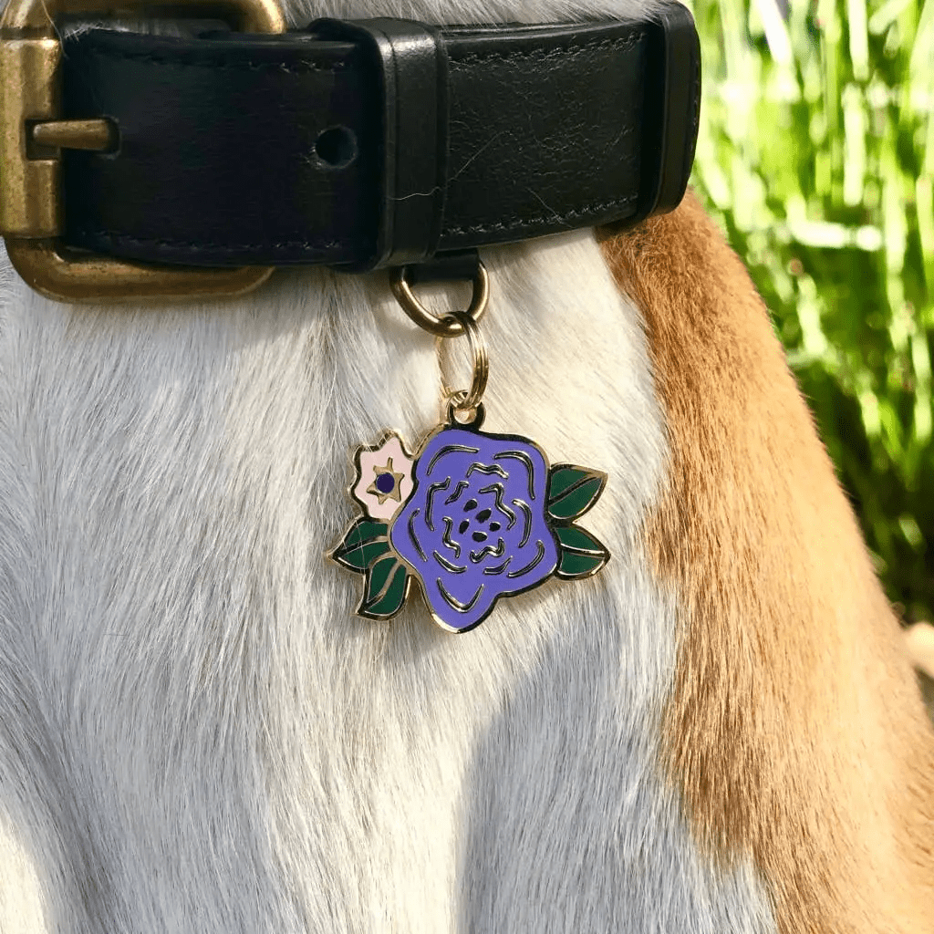 Two Tails Pet Company Wild Flower Pet ID Tag