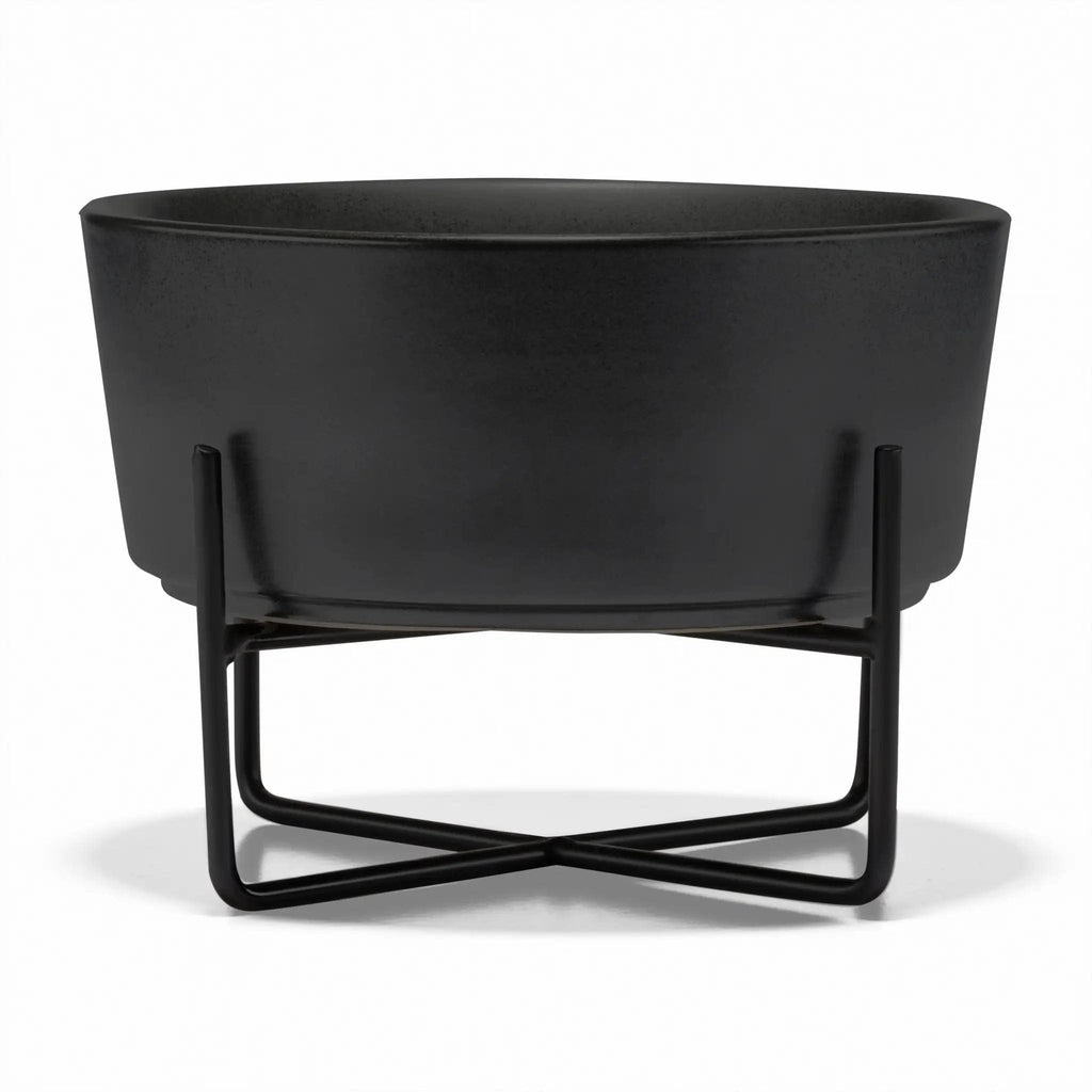 Waggo Matte Black / S Simple Solid Bowl + Dog Bowl Stand